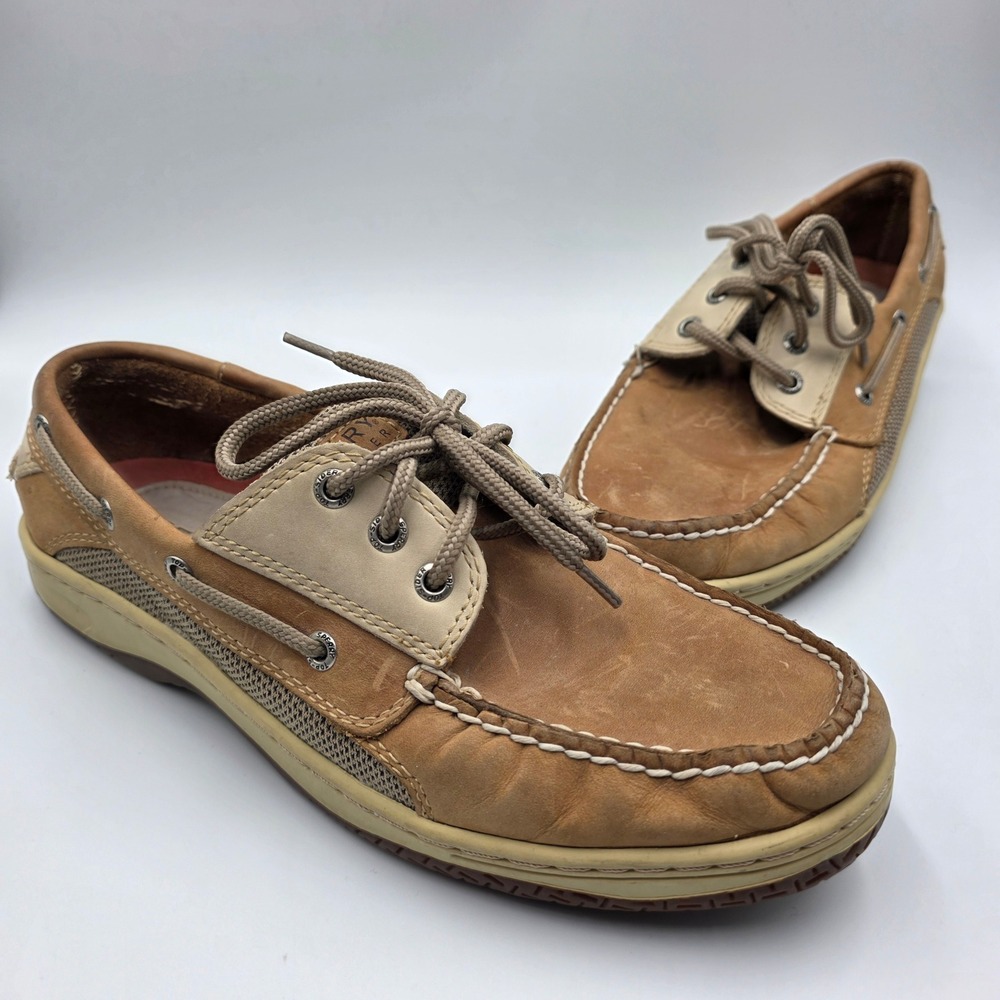 Sperry Top-Sider Mens Billfish Tan Leather Boat Shoes Loafers 0799023 Size 10M